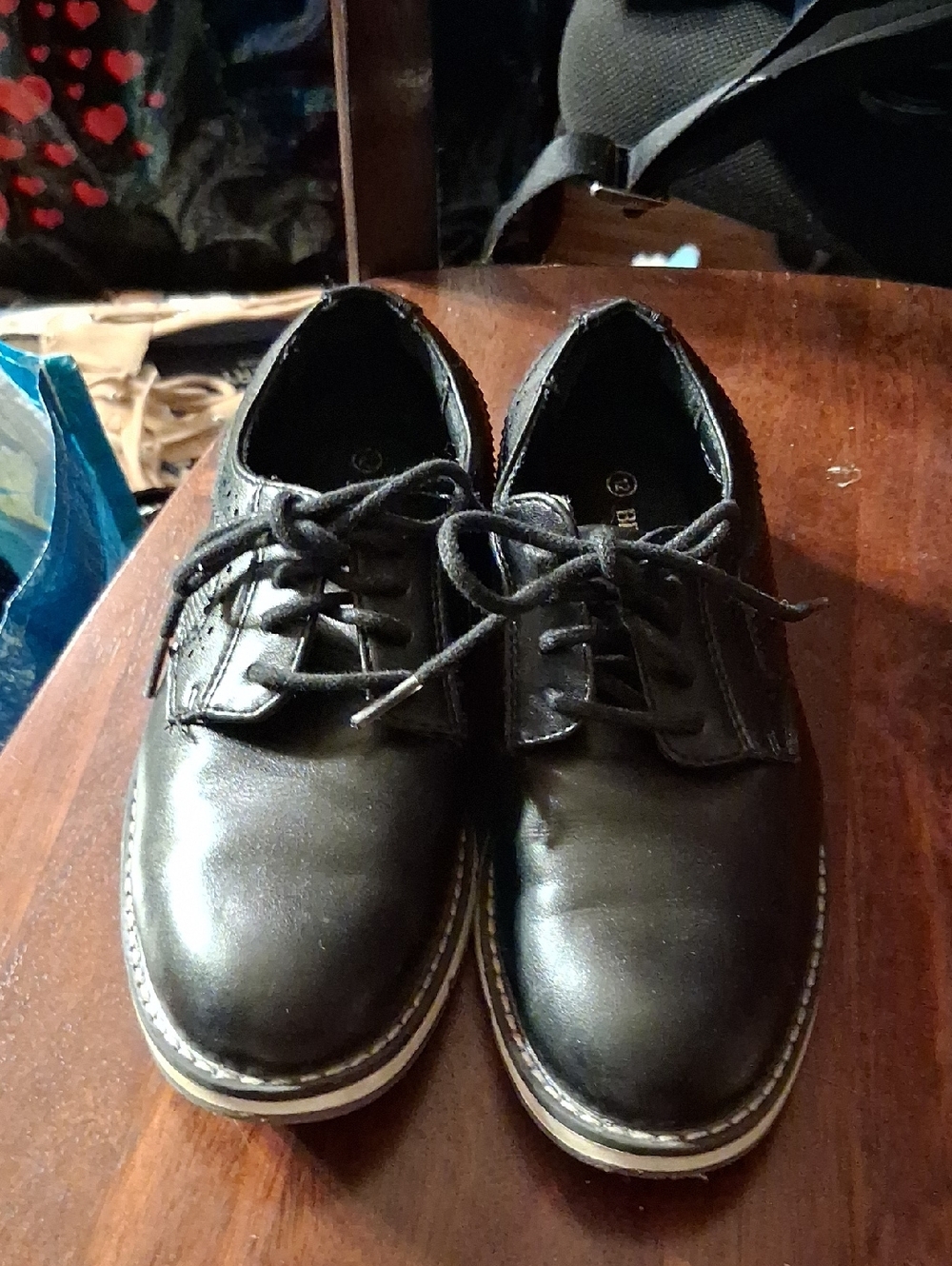 Black Lil Boys Lace-Up Casual Dress Shoes - Picture 1 of 9